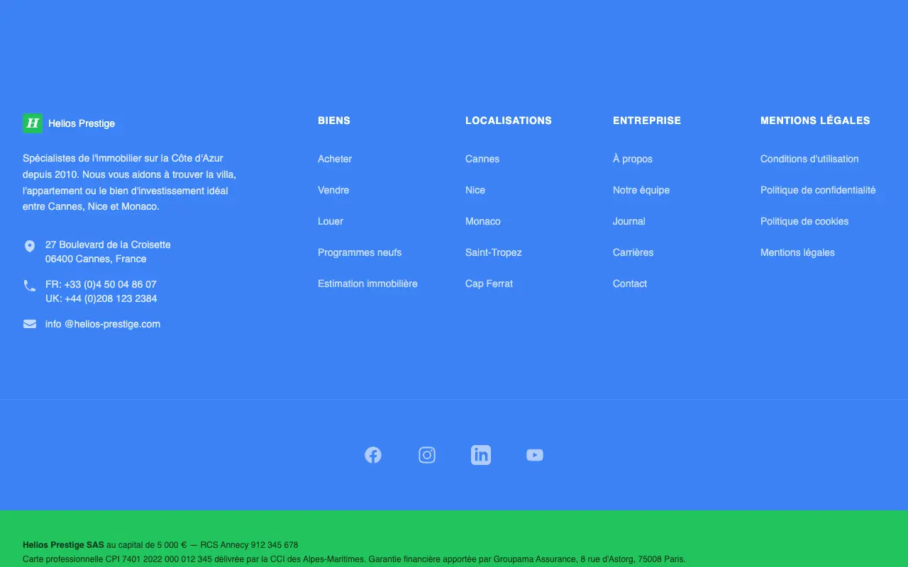Four Columns With Socials Bellow preview